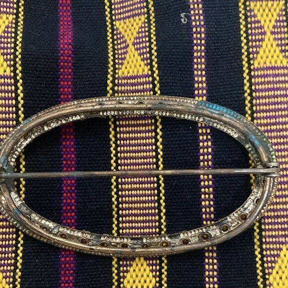 Vintage Antique Art Deco Rhinestone Oval Brooch with Pin C Clasp. - Picture 2 of 6